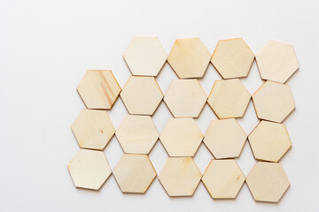 background made of hexagonal tiles - on white