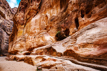 Canyon in mysterious Petra, Jordan