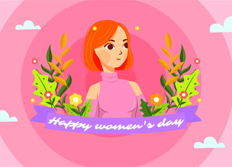 Obraz na płótnie Canvas vector happy women's day concept