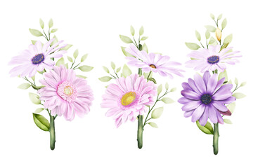 Obraz na płótnie Canvas beautiful bouquets flowers illustration