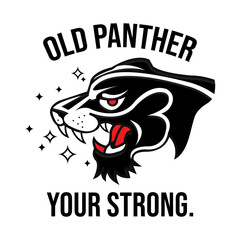 black panther head design with letter