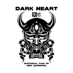 silhouette demon samurai head design