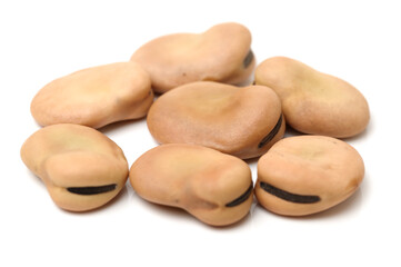 Obraz premium Fava beans,Vicia faba on white background 