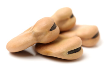 Fava beans,Vicia faba on white background 