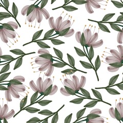 seamless pattern of purple flower for fabric