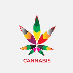 Fototapeta na wymiar Vector cannabis or marijuana icon logo for medical or pharmacy industry.