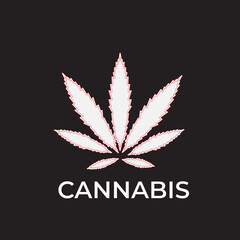 Vector cannabis or marijuana icon logo for medical or pharmacy industry.
