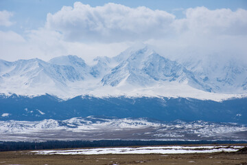 snow covered mountains