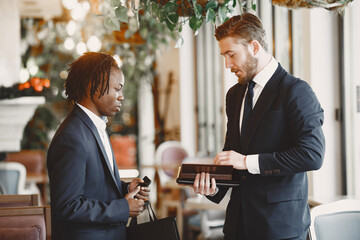 Two internatioal businessmen at the office