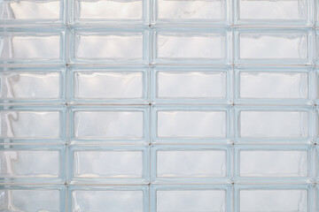 Glass block wall closeup for background. Use for object and materials. Arrange in horizontal row...