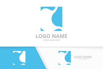 Fototapeta premium Creative stomach logo design. Gastrointestinal tract logotype design template..