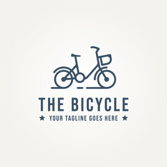 bicycle minimalist line art icon logo template vector illustration design. simple modern bike, cycle, vehicles logo concept