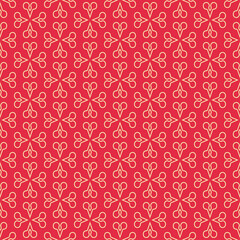 Background pattern with decorative ornament on a red background, wallpaper. Seamless pattern, texture