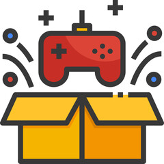 game controller color line icon