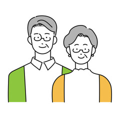 シニアの夫婦のイラスト