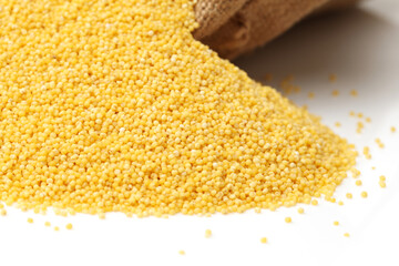 Millet on white background