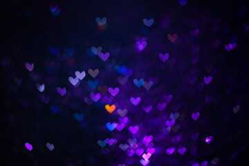 Decoration twinkle glitters background, abstract shiny backdrop with hearts, modern design overlay...