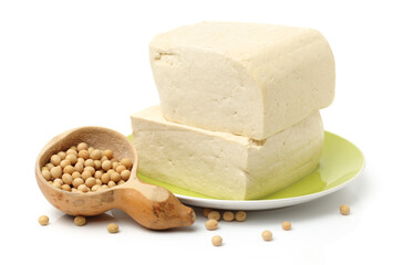 tofu on white background 