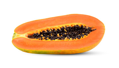 fresh papaya fruit isolated on white background