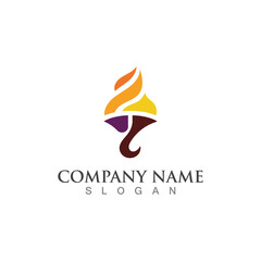 Torch Fire Symbol Graphic Modern Design Element and Vector Template