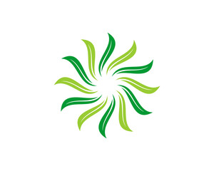 Circular green leaves vector illustration