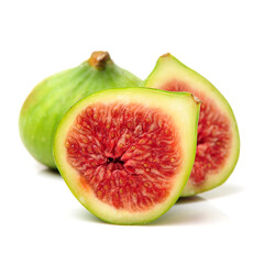 Ripe figs on a white background