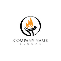Torch Fire Symbol Graphic Modern Design Element and Vector Template