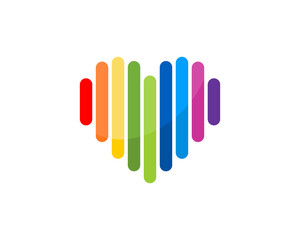 Love striped with spectrum colors