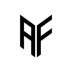 initial letters monogram logo black AF