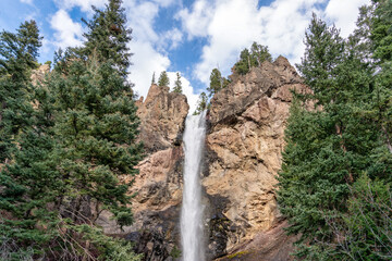 Waterfall in mountain scenery in Colorado