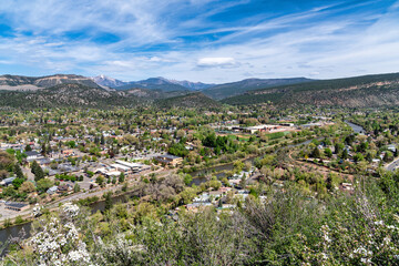 Fototapeta na wymiar Aerial view of Durango Colorado