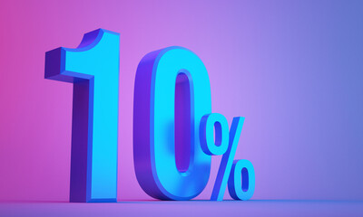 10 percentage off sale and discount a colorful 3d icon on colorful background