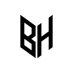 initial letters monogram logo black BH