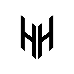 initial letters monogram logo black HH