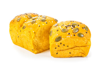 Pumpkin Bread isolated on white background.
