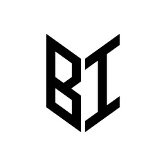 initial letters monogram logo black BI