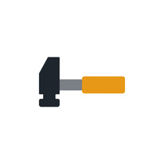 Hammer icon in color icon, isolated on white background 