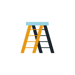 Construction ladder, stepladder icon in color icon, isolated on white background 