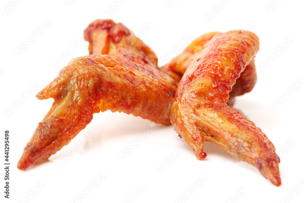 Sticker grill chicken wings on white background