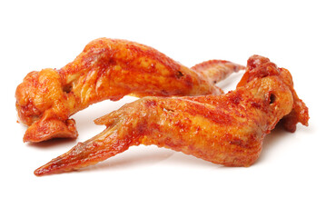 grill chicken wings on white background 