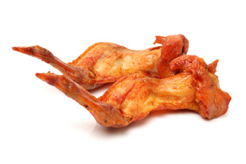 grill chicken wings on white background 