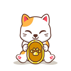 cute cat with gold coin