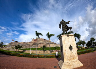 Statue at San Felipe Castle in Cartagena Colombia