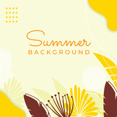 Fototapeta na wymiar Vector set of colourful social media stories design templates, backgrounds with copy space for text - summer landscape. Summer background with leaves and waves
