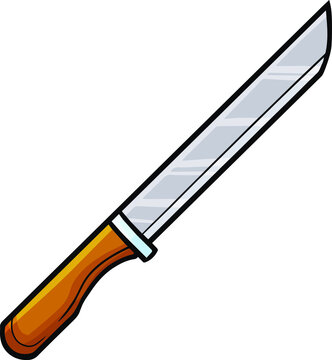 Cool knife in simple doodle style