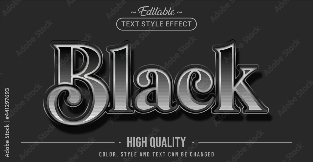 Poster Editable text style effect - Elegant Black text style theme.