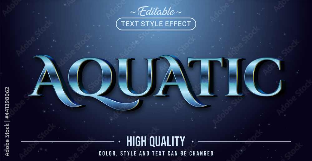 Aufkleber Editable text style effect - Aquatic text style theme.