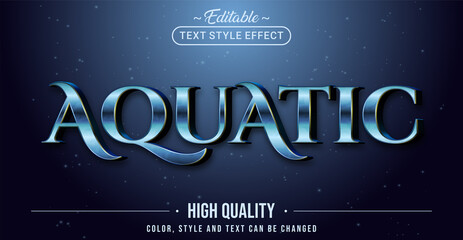 Editable text style effect - Aquatic text style theme.