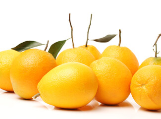 Orange fruit on the white background 
