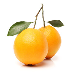 Orange fruit on the white background 